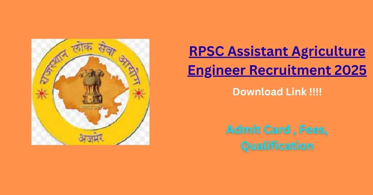 RPSC Assistant Agriculture Engineer Recruitment 2025