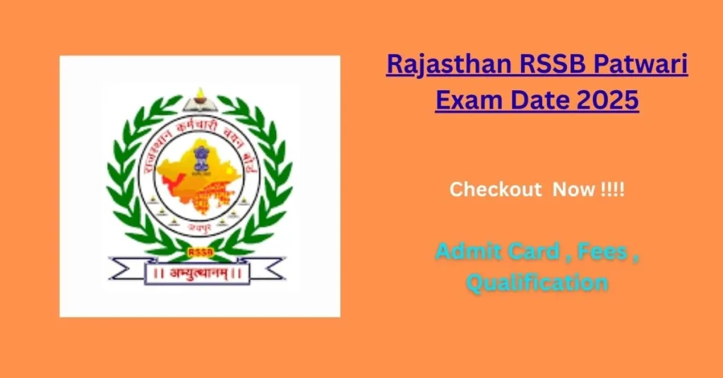 Rajasthan RSSB Patwari Exam Date 2025